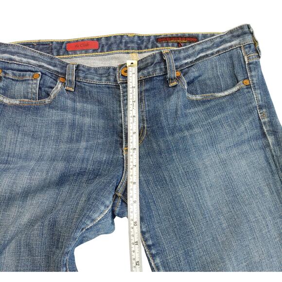 AG Adriano Goldschmied The Club Flare Leg Jeans Low Rise Blue Denim Womens 32R - Picture 7 of 8